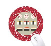 DIYthinker Local de Sushi japonés Tradicional Diferentes Wheel Mouse Pad de Goma roja Redonda