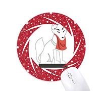 DIYthinker Local japonés Famoso Zorro Wheel Mouse Pad de Goma roja Redonda
