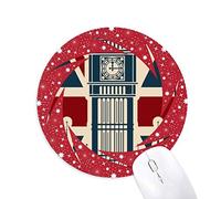 DIYthinker London Big Ben Union Jack Reino Unido Reino Unido Wheel Mouse Pad de Goma roja Redonda