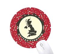 DIYthinker Londres Reino Unido Reino Unido Bretaña Mapa del Pais Wheel Mouse Pad de Goma roja Redonda