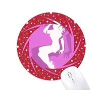 DIYthinker Long Hair Girl Plump Beauty Wheel Mouse Pad de Goma roja Redonda