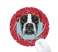 DIYthinker Lop madrugadora Boxer Dog Pet Animal Wheel Mouse Pad de Goma roja Redonda
