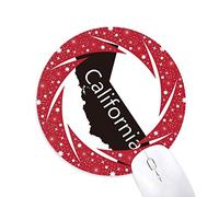 DIYthinker Los Estados Unidos California Mapa Silueta Wheel Mouse Pad de Goma roja Redonda