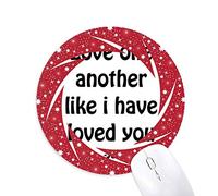 DIYthinker Love One Another Christian Quotes Wheel Mouse Pad de Goma roja Redonda