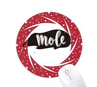 DIYthinker Lunar Blanco y Negro Animal Wheel Mouse Pad de Goma roja Redonda