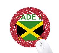 DIYthinker Made in Jamaica Country Love Wheel Mouse Pad de Goma roja Redonda