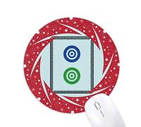 DIYthinker Mahjong Circle Puntos 2 Tile Pattern Wheel Mouse Pad de Goma roja Redonda