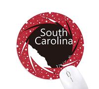 DIYthinker Mapa de Sur América USA Silueta Wheel Mouse Pad de Goma roja Redonda