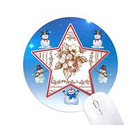 DIYthinker Marco Moderno Arte Barroco Flor patrón Muñeco de Nieve Mouse Pad Redondo Star Mat
