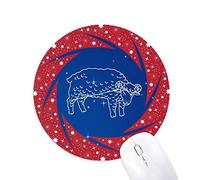 DIYthinker Marzo Abril Aries Constellation Patron Wheel Mouse Pad de Goma roja Redonda