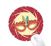 DIYthinker Mascara Naranja Feliz Carnaval de Venecia Wheel Mouse Pad de Goma roja Redonda