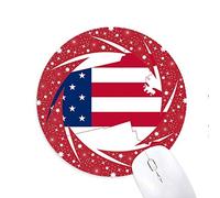 DIYthinker Massachusetts USA Mapa Estrellas Rayas Bandera Wheel Mouse Pad de Goma roja Redonda