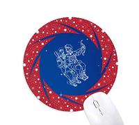 DIYthinker Mayo - Junio de Gemini patrón constelación Wheel Mouse Pad de Goma roja Redonda
