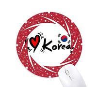 DIYthinker Me Encanta Corea Palabra Bandera Amor corazón ilustración Wheel Mouse Pad de Goma roja Redonda