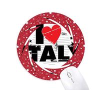 DIYthinker Me Encanta Italia Palabra Amor Corazon Circle Stamp Wheel Mouse Pad de Goma roja Redonda