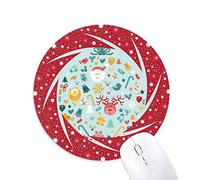 DIYthinker Merry Christmas Circle Cartoon Retrato Wheel Mouse Pad de Goma roja Redonda