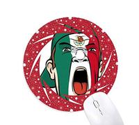 DIYthinker Mexico Flag Maquillaje Facial Mask Gritando Cap Wheel Mouse Pad de Goma roja Redonda
