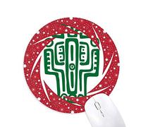 DIYthinker México Totems Mexican civilización Antigua Desierto Cactus Wheel Mouse Pad de Goma roja Redonda