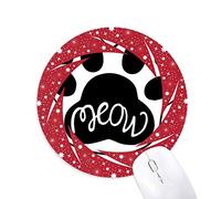 DIYthinker Miau Cat Paw Cita DIY diseño Wheel Mouse Pad de Goma roja Redonda