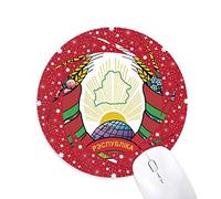 DIYthinker Minsk Belarus National Emblem Wheel Mouse Pad de Goma roja Redonda