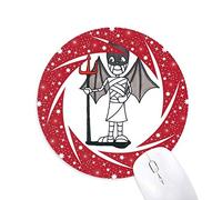 DIYthinker Momia Halloween Devil Bat Horus Wheel Mouse Pad de Goma roja Redonda