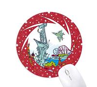 DIYthinker Moscú Landmark Saint Basil 's Cathedral Wheel Mouse Pad de Goma roja Redonda