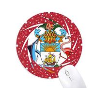 DIYthinker Nassau Bahamas National Emblem Wheel Mouse Pad de Goma roja Redonda
