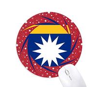 DIYthinker Nauru Oceania National Emblem Wheel Mouse Pad de Goma roja Redonda