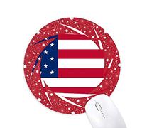 DIYthinker Nebraska USA Mapa Estrellas Rayas Bandera Forma Wheel Mouse Pad de Goma roja Redonda