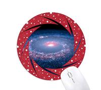 DIYthinker Nebulosas White Blue Planet Wheel Mouse Pad de Goma roja Redonda