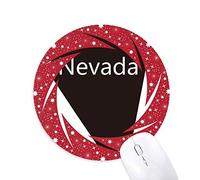 DIYthinker Nevada en los Estados Unidos de America Mapa Wheel Mouse Pad de Goma roja Redonda