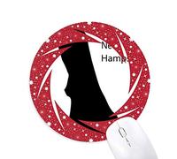 DIYthinker New Hampshire USA Mapa Silueta Wheel Mouse Pad de Goma roja Redonda