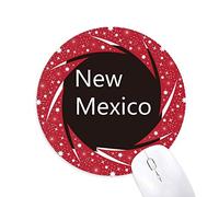 DIYthinker New Mexico USA Mapa Silueta Wheel Mouse Pad de Goma roja Redonda