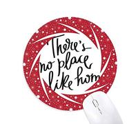 DIYthinker No Hay Lugar como el hogar. Wheel Mouse Pad de Goma roja Redonda