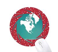 DIYthinker North America Continente Silueta Mapa Wheel Mouse Pad de Goma roja Redonda