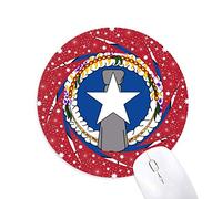 DIYthinker Northern Mariana Islands National Emblem Wheel Mouse Pad de Goma roja Redonda