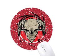 DIYthinker Nueva York Indian Esqueleto Humano Flamen Sacerdote Sacrificio Totem Tattoo ilustración Patron Wheel Mouse Pad de Goma roja Redonda