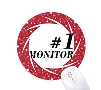 DIYthinker Número 1. Supervisar la Temporada de graduacion Wheel Mouse Pad de Goma roja Redonda