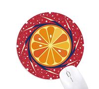 DIYthinker O Alfabeto Naranja Lindo Patron Wheel Mouse Pad de Goma roja Redonda