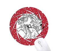 DIYthinker Obra Maestra de Dibujo Romance reinos Wheel Mouse Pad de Goma roja Redonda
