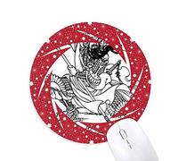 DIYthinker Obra Maestra de Romance de Tres reinos de China Wheel Mouse Pad de Goma roja Redonda