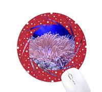 DIYthinker Ocean Coral Science Nature Picture Wheel Mouse Pad de Goma roja Redonda