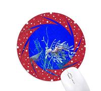 DIYthinker Ocean Deep Water Blue hipocampo Agua Foto Wheel Mouse Pad de Goma roja Redonda