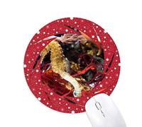DIYthinker Ocean Deep Water Blue hipocampo Agua Foto Wheel Mouse Pad de Goma roja Redonda