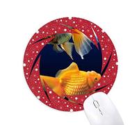 DIYthinker Ocean Fish Ciencia Naturaleza Foto Wheel Mouse Pad de Goma roja Redonda