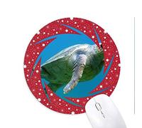 DIYthinker Organismo Marino de Turtle Ocean Animal Wheel Mouse Pad de Goma roja Redonda