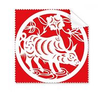 DIYthinker Papel-Cut Buey Animal de China Arte del Zodiaco el paño de vidrios del Trapo de Limpieza Limpiador de la Pantalla del teléfono 5 x Regalo