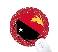 DIYthinker Papua Nueva Guinea National Flag Oceania país símbolo Mark Patron Wheel Mouse Pad de Goma roja Redonda