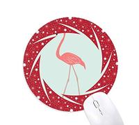 DIYthinker Patrón de Caminar Flamingo Wheel Mouse Pad de Goma roja Redonda