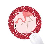 DIYthinker Patrón Permanente de Flamingo Wheel Mouse Pad de Goma roja Redonda